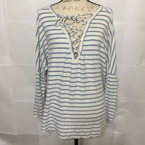 NWT VINTAGE HAVANA SOFT STRIPE DOLMAN SLEEVE TOP M